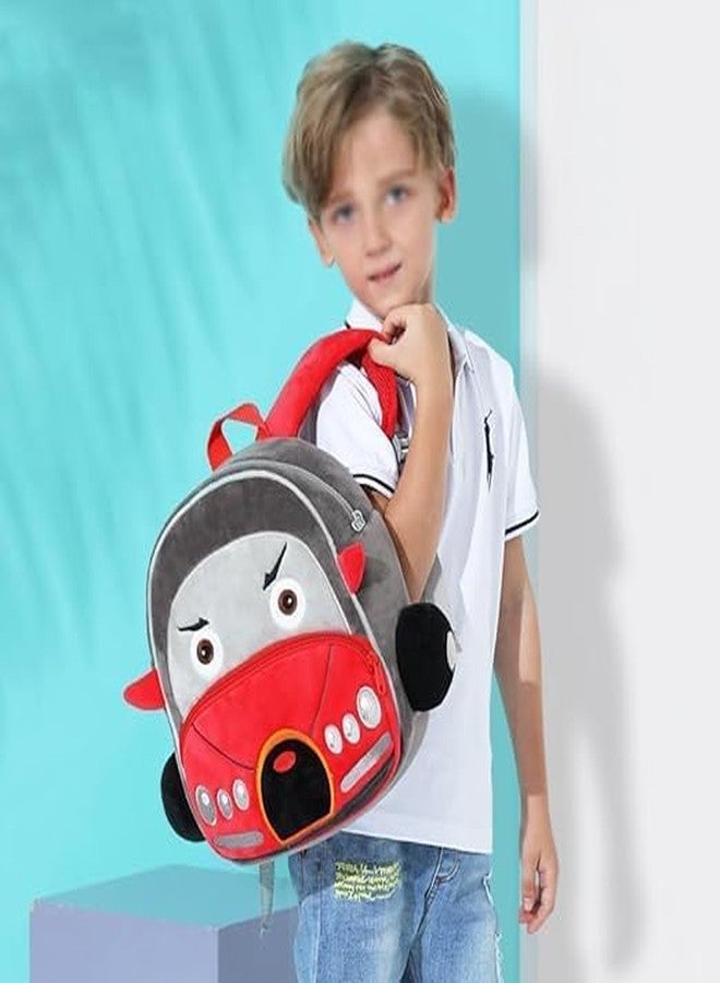 Black Hill Kids Preschool Bag for Boys and Girls, Cute Soft Plush school Animal Cartoon Mini Backpack Little kids bags for 2-5 years Baby/Boys/Girls Nursery, Preschool,Picnic (Tiny car) - Image 4